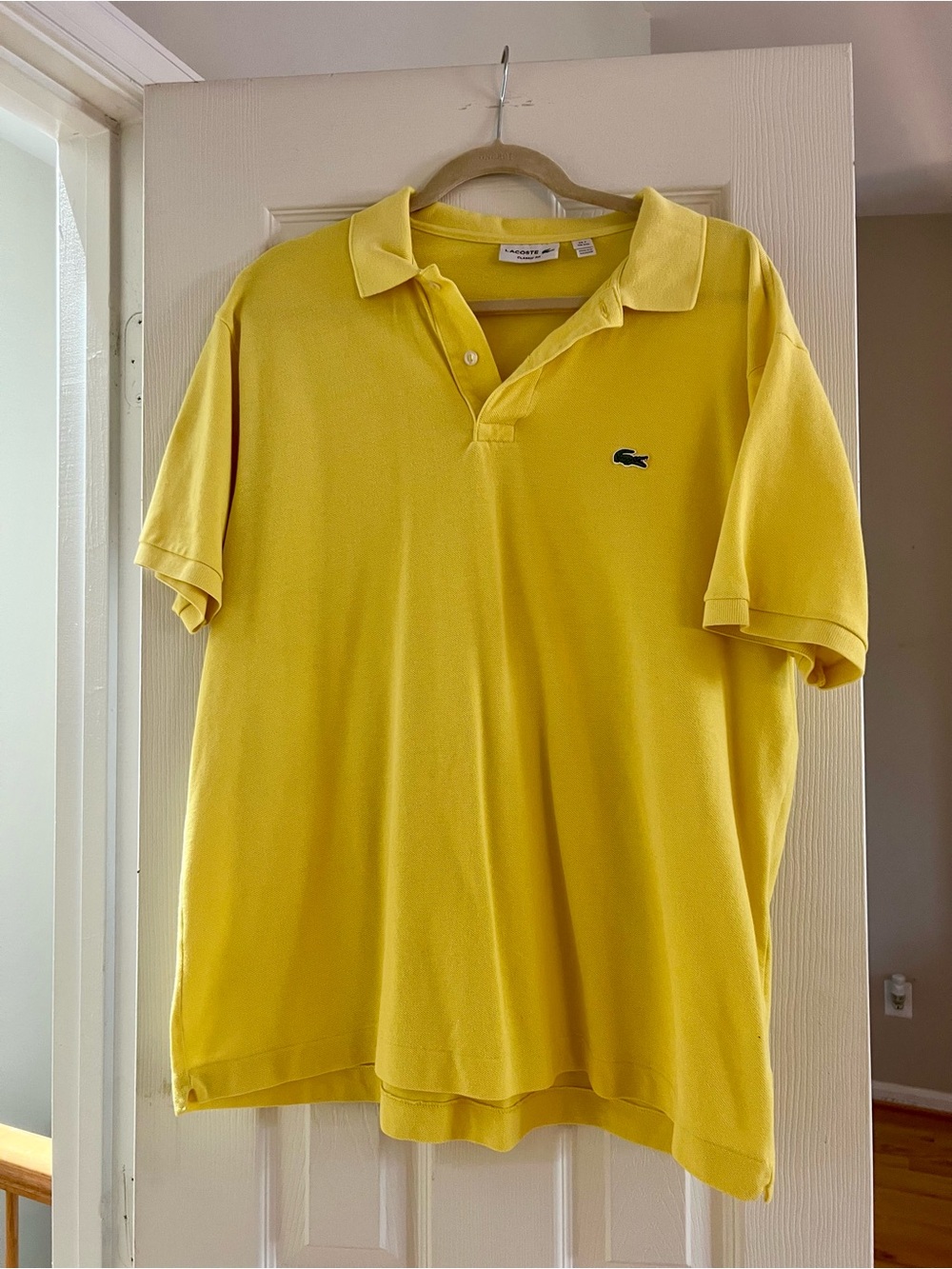 Lacoste Men’s Bright Yellow Polo with Crocodile Logo